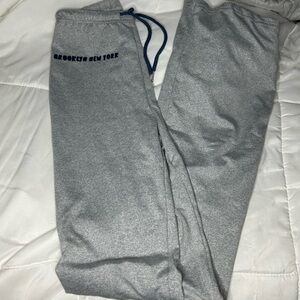 Gray Sweatpants with Blue Drawstring